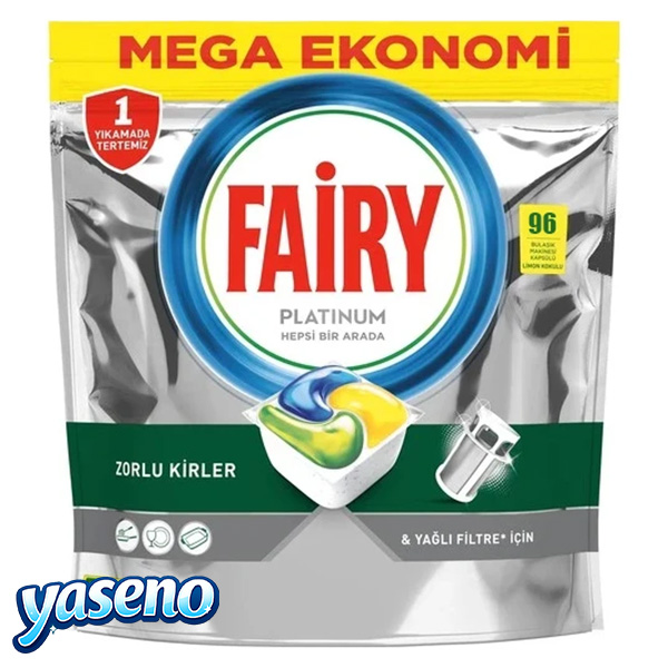 قرص ماشین ظرفشویی فیری مدل Platinum – بسته ۹۶ عددی