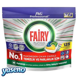 قرص ماشین ظرفشویی فیری مدل Platinum Hepsi Bir Arada – بسته ۱۲۵ عددی قرص ماشین ظرفشویی فیری مدل Platinum Hepsi Bir Arada یک راه‌حل جامع و پیشرفته برای شستشوی کامل و درخشان ظروف است. این محصول با فرمولاسیون همه‌در‌یک و رایحه تازه لیمو، سه عملکرد اصلی را در یک قرص ارائه می‌دهد: پاک‌کنندگی عمیق، جلادهندگی و محافظت از ظروف. بسته اقتصادی ۱۲۵ عددی آن، انتخابی ایده‌آل برای خانواده‌های پرتعداد و مصارف طولانی‌مدت است. ویژگی‌های اصلی ✅ فرمول همه‌در‌یک (Hepsi Bir Arada): شامل پاک‌کننده قوی، جلادهنده داخلی و محافظ شیشه و فلزات. ✅ پاک‌کنندگی مؤثر حتی در دمای پایین: عملکرد عالی در برنامه‌های شستشوی کوتاه و کم‌مصرف. ✅ حذف چربی‌ها و لکه‌های سرسخت: مناسب برای ظروف روزمره و بسیار چرب، شامل آثار چای، قهوه و روغن. ✅ جلوگیری از تشکیل لکه‌های آب و آهک: فرمولاسیون ضد لکه که ظروف را بدون رد آب تحویل می‌دهد. ✅ محافظت از ظروف فلزی و شیشه‌ای: جلوگیری از خوردگی و کدری در استیل، آلومینیوم و شیشه. ✅ رایحه لیموی تازه: عطر طبیعی و خوشایند که بر روی ظروف باقی می‌ماند. ✅ بدون نیاز به افزودنی‌های جداگانه: در شرایط معمول، نیاز به نمک یا جلادهنده اضافی ندارد. ✅ سازگار با تمام ماشین‌های ظرفشویی: مناسب برای کلیه مدل‌ها و برندها. نحوه استفاده ۱. یک عدد قرص را با دست خشک بردارید. ۲. آن را مستقیماً در محفظه اصلی مواد شوینده ماشین ظرفشویی قرار دهید. ۳. درب محفظه را ببندید و برنامه شستشوی مناسب را انتخاب کنید. ۴. ماشین ظرفشویی را روشن نمایید. نکات مهم برای نتیجه بهینه در هر بار شستشو فقط از یک قرص استفاده کنید. فیلتر دستگاه را به‌طور منظم تمیز نگه دارید. از چیدن بیش از حد ظروف در ماشین خودداری نمایید. در مناطقی با آب بسیار سخت، ممکن است استفاده از نمک اضافی توصیه شود. شرایط نگهداری در جای خشک و خنک، دور از رطوبت و نور مستقیم خورشید نگهداری شود. پس از هر بار استفاده، درب بسته‌بندی را محکم ببندید. دور از دسترس کودکان و حیوانات خانگی قرار دهید. چرا این محصول انتخاب برتری است؟ قرص‌های فیری Platinum Hepsi Bir Arada با حذف نیاز به خرید چندین محصول جداگانه، هم در هزینه و هم در زمان شما صرفه‌جویی می‌کنند. این محصول علاوه بر تمیزی بی‌نقص، با محافظت از ظروف حساس و ماشین ظرفشویی، به افزایش عمر وسایل شما کمک می‌کند. قرص ماشین ظرفشویی فیری مدل Platinum Hepsi Bir Arada تمیزی همه‌جانبه، درخشش ماندگار.