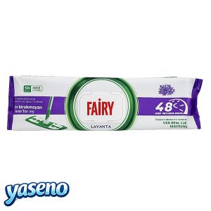 دستمال مرطوب تمیز کننده سطوح فیری Fairy مدل Lavanta حاوی روغن اسطوخودوس | بسته 50 عددی