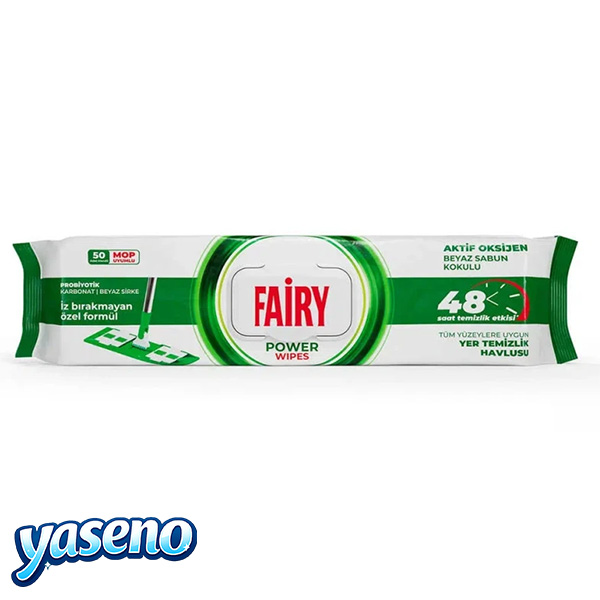 دستمال مرطوب تمیزکننده سطوح فیری مدل Power Wipes – بسته ۵۰ عددی